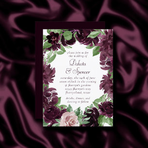 Convites Moody Passions Rosa De Vinho Roxo Dramático