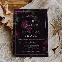 Moody Purple Blooms | Casamento de padrão negro