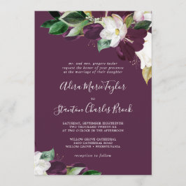 Convites Moody Purple Blooms | Casamento Tradicional de Ame