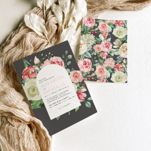 Convites Moody Rose Casamento de Flores Românticas de Pri