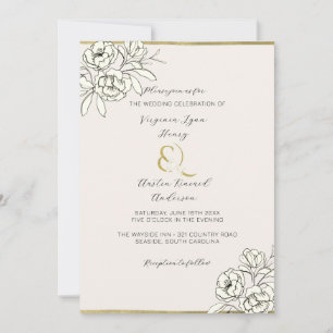 Convites Moody Smoked Dourado Ampersand (vertical)