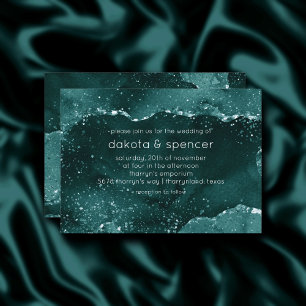 Convites Moody Teal Agate Gorgee Rich Jewel Tone Green