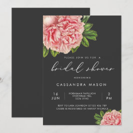 Convites Moody Vintage Pink Peony Chá de panela