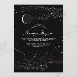 Convites Moon Crescente e Festa de aniversário das Estrelas