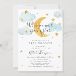 Convites Moon & Stars theme Baby Shower