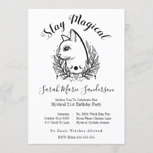 Convites Moonfase do Dia das Bruxas Místico de aniversári