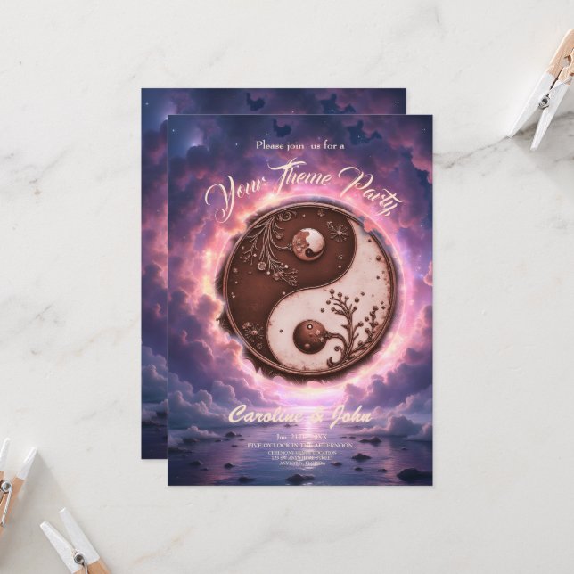 Convites Moonlit Balance – Yin Yang of Eternal Light.  (Frente/Verso In Situ)
