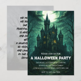 Convites Moonlit Haunted Castle Halloween