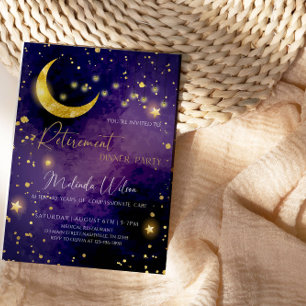 Convites Moonlit Starry Night Retirement Party