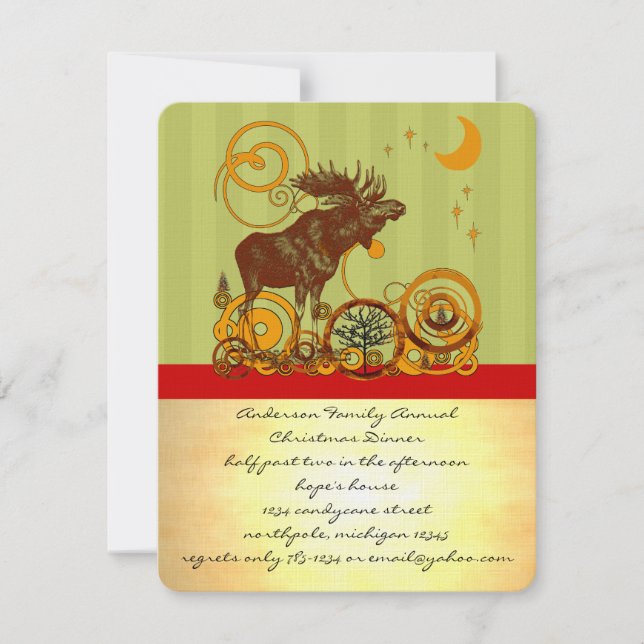 Convites Moose Christmas (Frente)