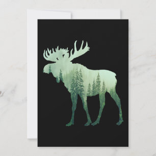 Convites Moose Deer E Floresta Natureza