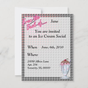 Convites Morango Chocolate Sundae Modelo