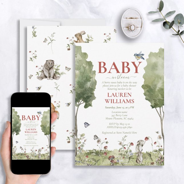 Convites Morango de Morango Bebê de Sangue em Chá (Criador carregado)