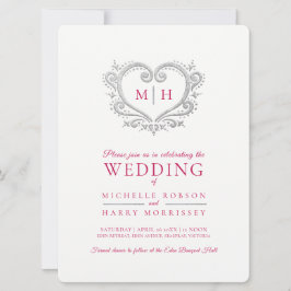 Convites Morango de prata vermelho e branco