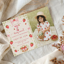Convites Morango Doce Aniversário de 7 anos
