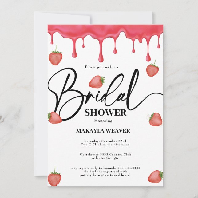 Convites morango é mais Chá de panela (Frente)