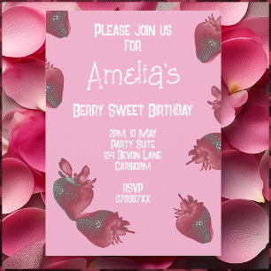 Convites Morango Personalizado Aniversário