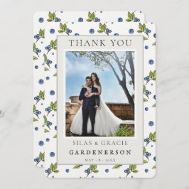 Convites Morangos Azuis de Casa de Campo Obrigado Casamento