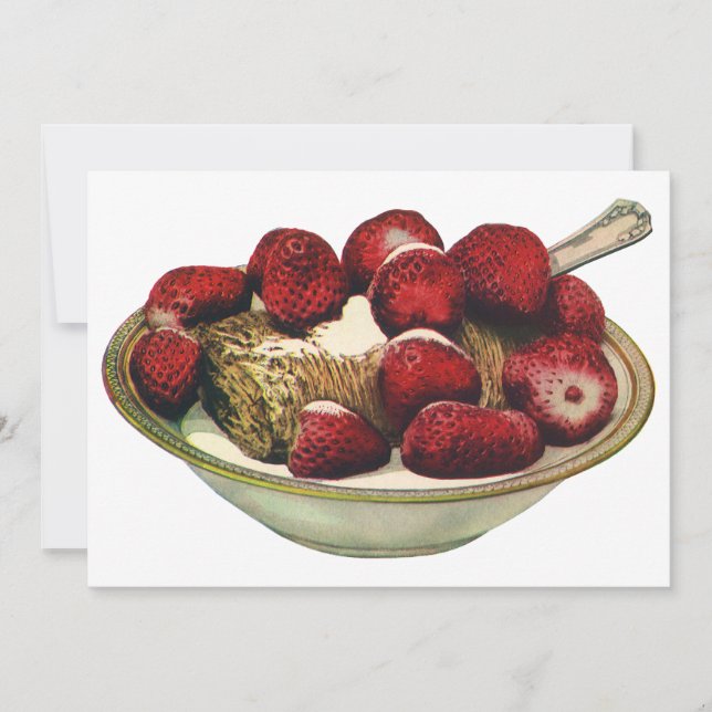 Convites Morangos Comidas saudáveis (Frente)