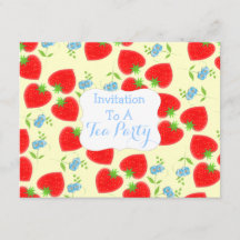 Morangos e Tema do Partido do Chá de Cream