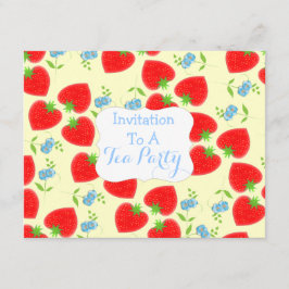Convites Morangos e Tema do Partido do Chá de Cream