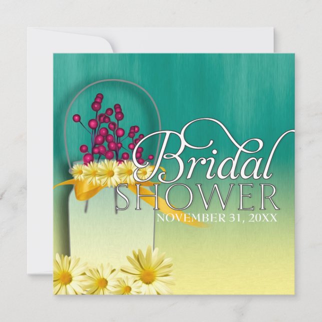 Convites Morangos Rosa Mason Jar Primavera Picnic Partido B (Frente)