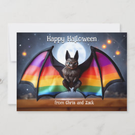 Convites 🎃🌈Morcego da Lua Arco-íris LGBT