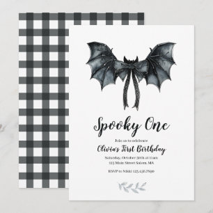 Convites Morcego de Halloween Arco Assustador Primeiro Aniv
