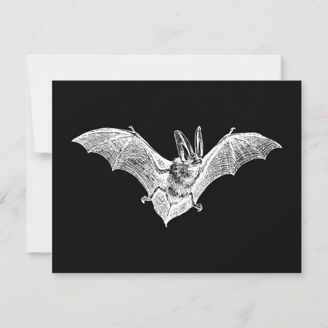Convites Morcego Gótico Vampiro Vintage (Frente)
