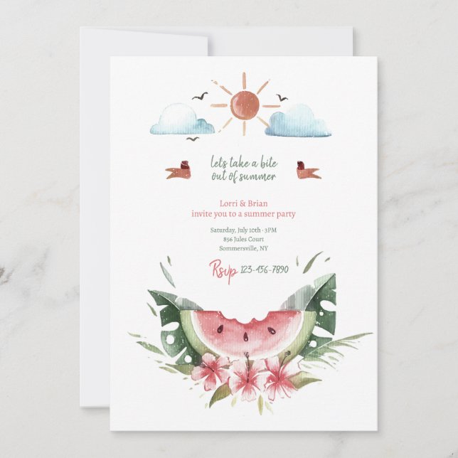 Convites Mordida no Verão (Frente)