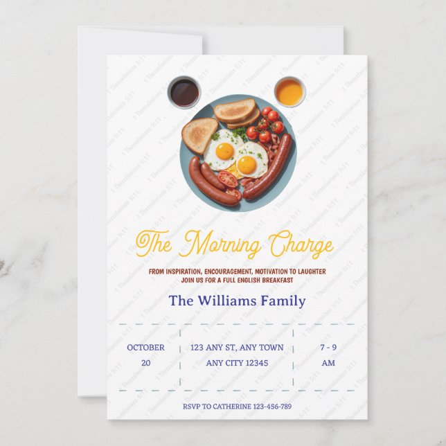Convites Morning Charge Fellowship Breakfast Invitation (Frente)