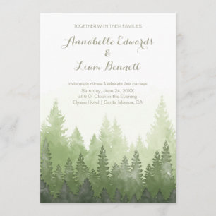 Convites Morning Dew no Woods Wedding Invitation