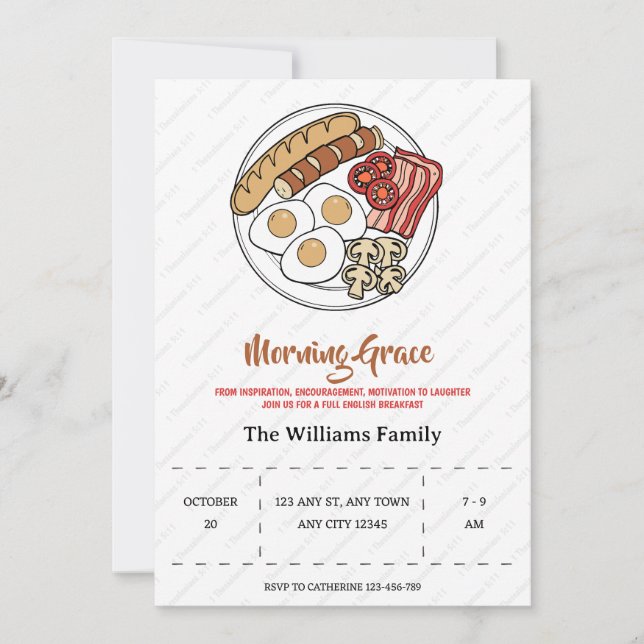 Convites Morning Grace Fellowship Breakfast Invitation (Frente)