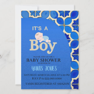 Convites Moroccan boy baby shower Invitation