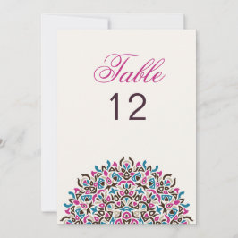 Convites Moroccan Lattice Geo Mandala Wedding Table Number