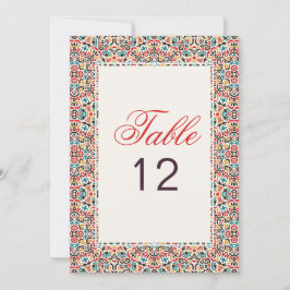 Convites Moroccan Lattice Geo Mandala Wedding Table Number