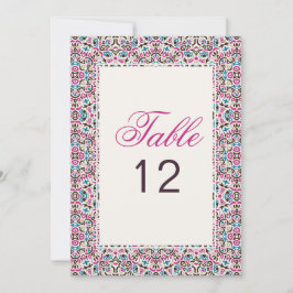 Convites Moroccan Lattice Geo Mandala Wedding Table Number