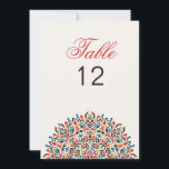 Convites Moroccan Lattice Geo Mandala Wedding Table Number<br><div class="desc">Beautiful invitations and stationery for special occasions and festivals are available in both physical and digital formats. We can extend any design into matching items such as RSVP cards,  labels,  envelopes,  and more. Customization is available upon request. Looking forward to hearing from you!</div>