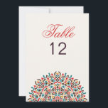 Convites Moroccan Lattice Geo Mandala Wedding Table Number<br><div class="desc">Beautiful invitations and stationery for special occasions and festivals are available in both physical and digital formats. We can extend any design into matching items such as RSVP cards,  labels,  envelopes,  and more. Customization is available upon request. Looking forward to hearing from you!</div>