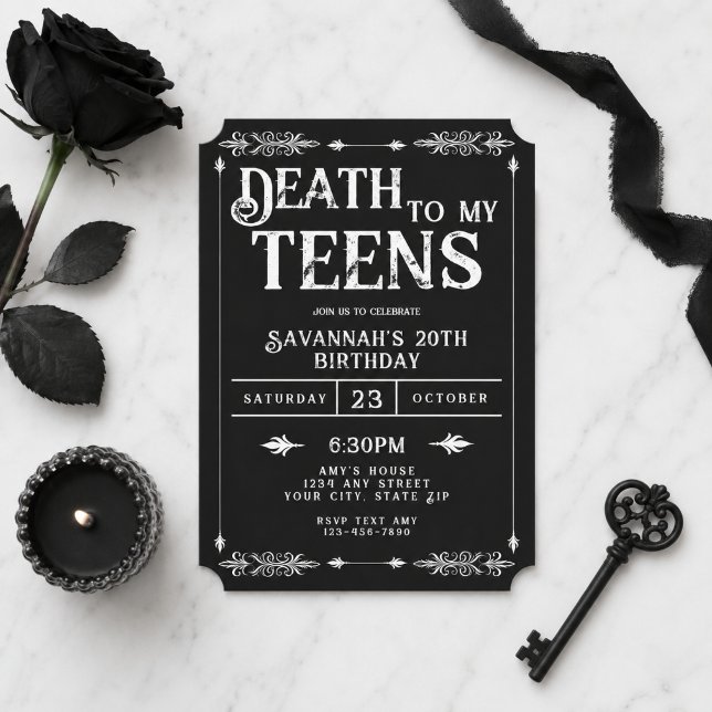 Convites Morte à Minha Adolescência Tendências Góticas 20º  (Criador carregado)
