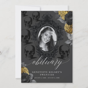 Convites Morte à minha carta de obituário da juventude pret