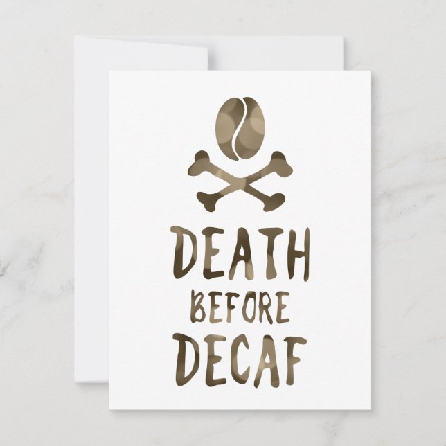 Convites morte antes do café descafeinado e bósforos (Frente)
