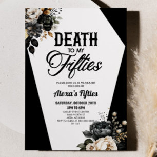 Convites Morte às minhas Anos 50 Floral 60ª Festa de aniver