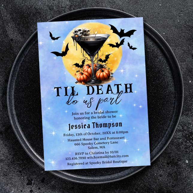 Convites Morte Gótica Nos Parte Chá de panela Martini (Criador carregado)