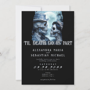 Convites Morte Gótica Porcelana Skulls Casamento Lua