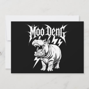 Convites Morte Metal Cute Bebê Hippo Moo Deng Hippopotamus