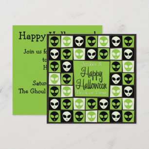 Convites Mosaico de alienígena de Halloween