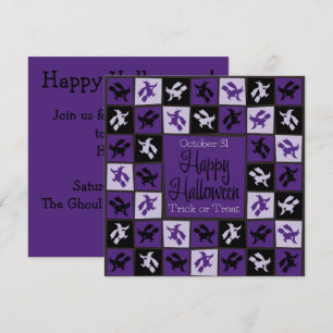 Convites Mosaico de bruxa de Halloween