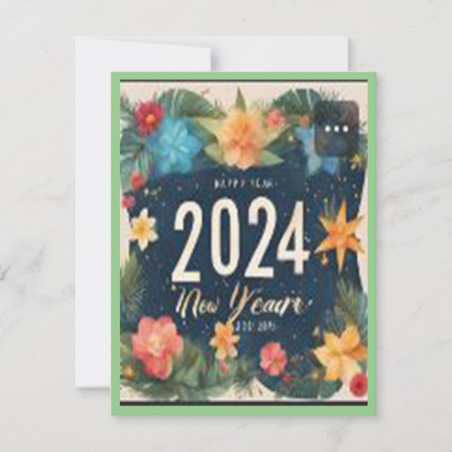 Convites Mosaico de Celebração da Natureza, feliz ano novo  (Frente)