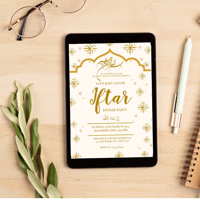 CONVITES MOSQUE RAMADAN KAREEM IFTAR JANTO PARTIDO EDITÁVEL (Criador carregado)